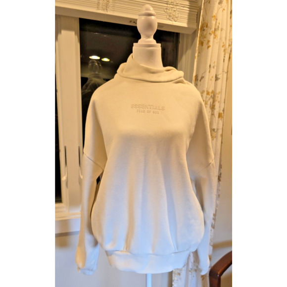Fear of God Essentials Pullover Hoodie Silver Cloud Men’s L Streetwear FOG - Picture 1 of 6